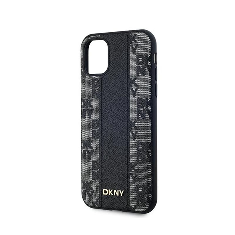 DKNY Leather Checkered Mono Pattern MagSafe - Case for iPhone 11 (Black) 6