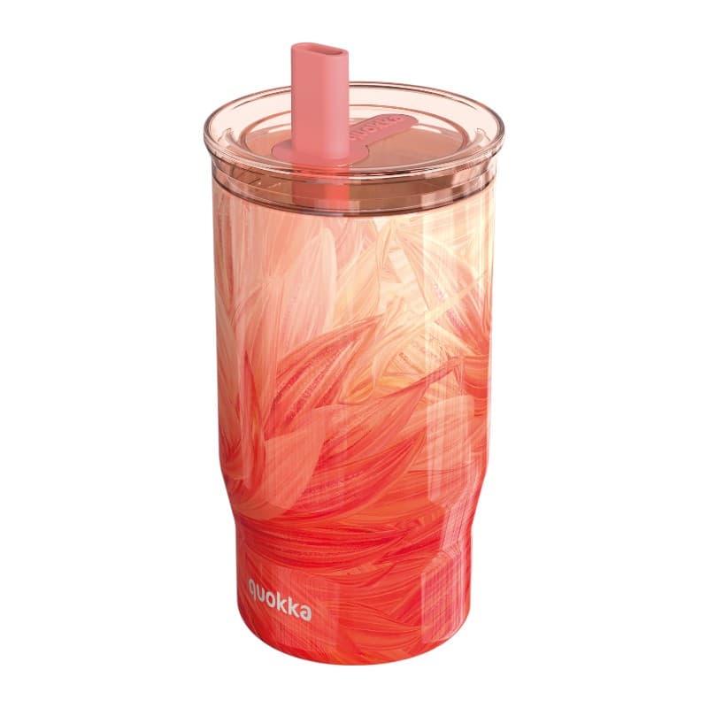 Quokka Mist - Stainless Steel Thermal Mug 720ml with Straw (Peach Petals)