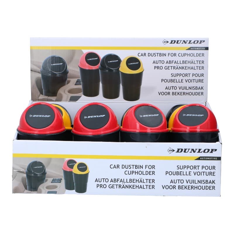 Dunlop - Car Trash Bin 400 ml 10x17 cm (Yellow / Black) 4