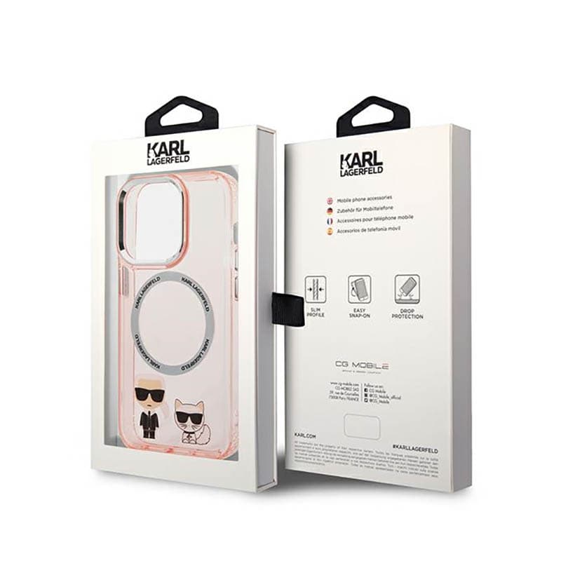 Karl Lagerfeld Karl&Choupette Aluminium MagSafe - Case for iPhone 14 Pro (Pink) 8