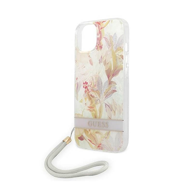Guess Flower Cord - Case for iPhone 14 Plus (Purple) 5