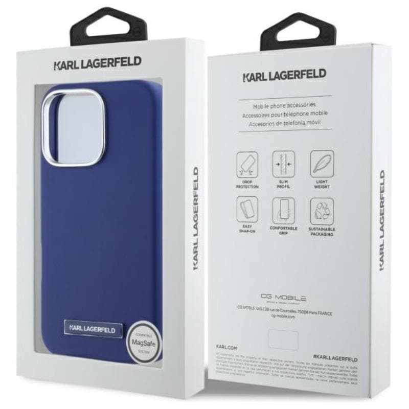 Karl Lagerfeld FW Metal Plate MagSafe - Case for iPhone 16 Pro Max (blue) 8