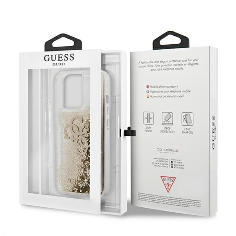 Guess Liquid Glitter 4G Big Logo - Case for iPhone 13 Pro Max (Gold) 8