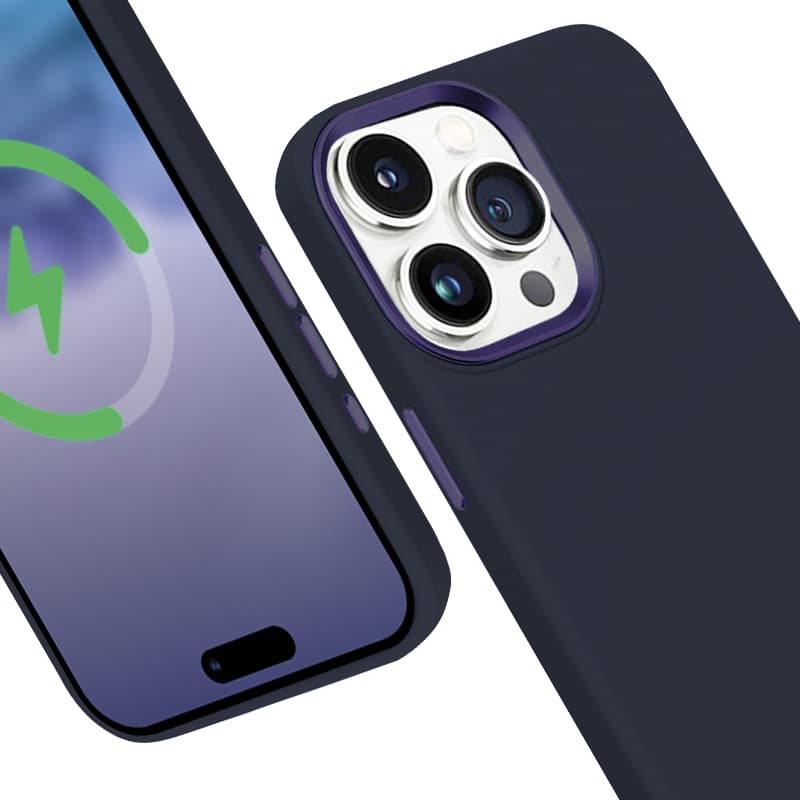 Crong Color Cover LUX Magnetic - iPhone 15 Pro MagSafe Case (Navy Blue) 3