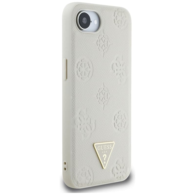 Guess Grained Hot Stamp Peony Triangle Logo MagSafe - Case for iPhone 16e (beige) 4