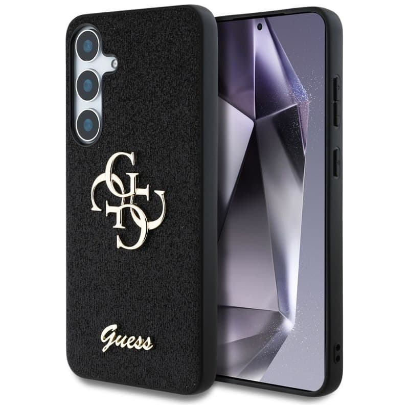 Guess Fixed Glitter Big 4G Metal Logo - Case for Samsung Galaxy S25 (black) 1