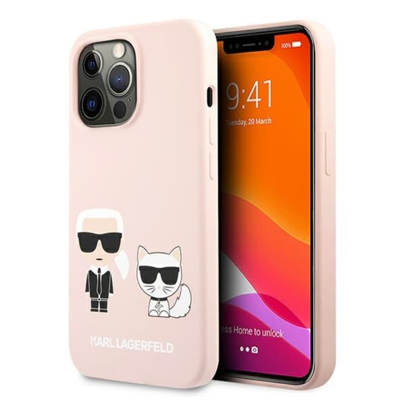 Karl Lagerfeld Silicone Karl & Choupette - Case for iPhone 13 Pro (Pink) 1