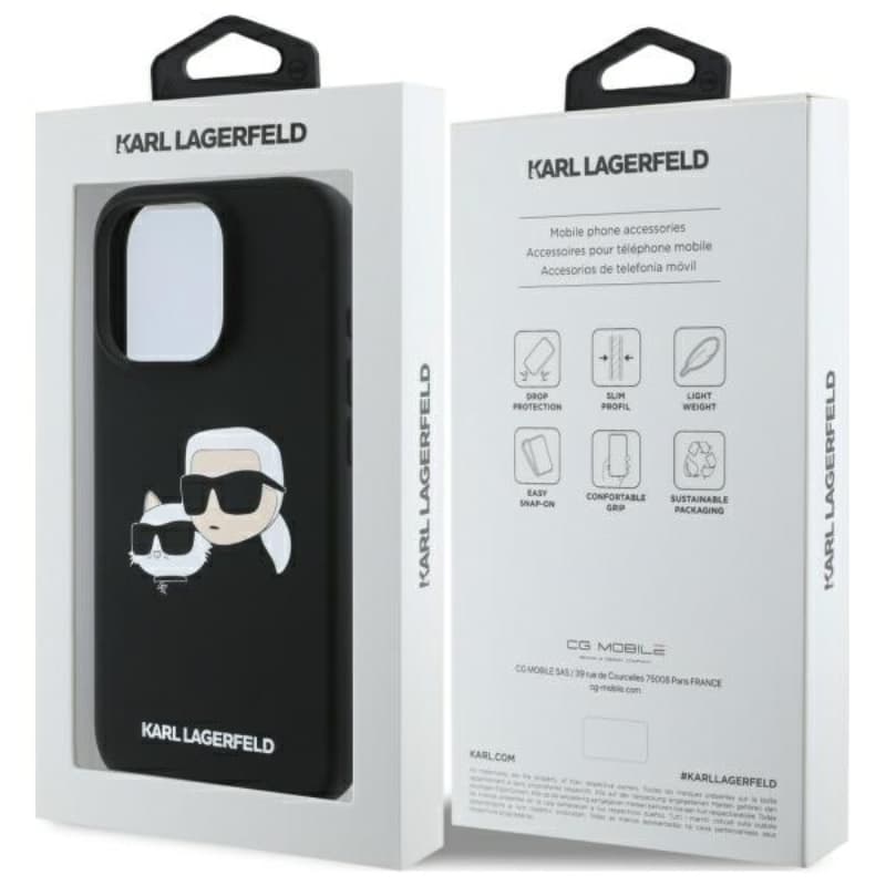 Karl Lagerfeld Silicone Double Heads Print MagSafe - Case iPhone 16 Pro (black) 8