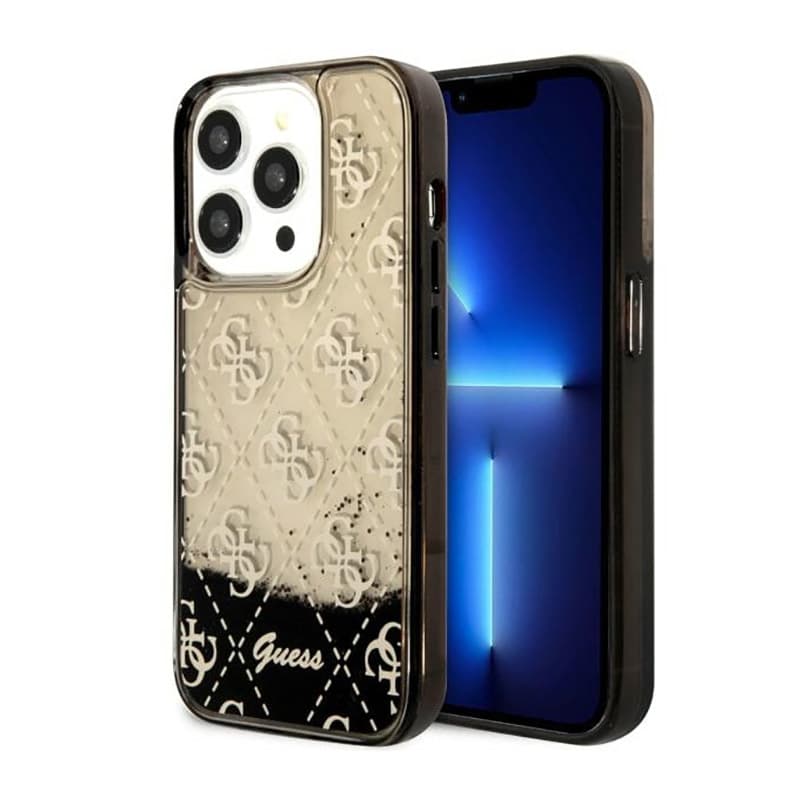 Guess Liquid Glitter Transculent 4G - Case for iPhone 14 Pro (Black) 1