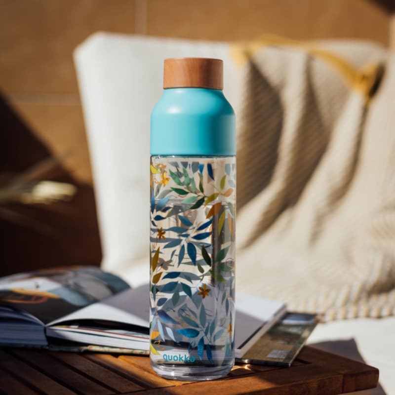 Quokka Ice - ecozen Water Bottle 840 ml (Watercolor Leaves) 4