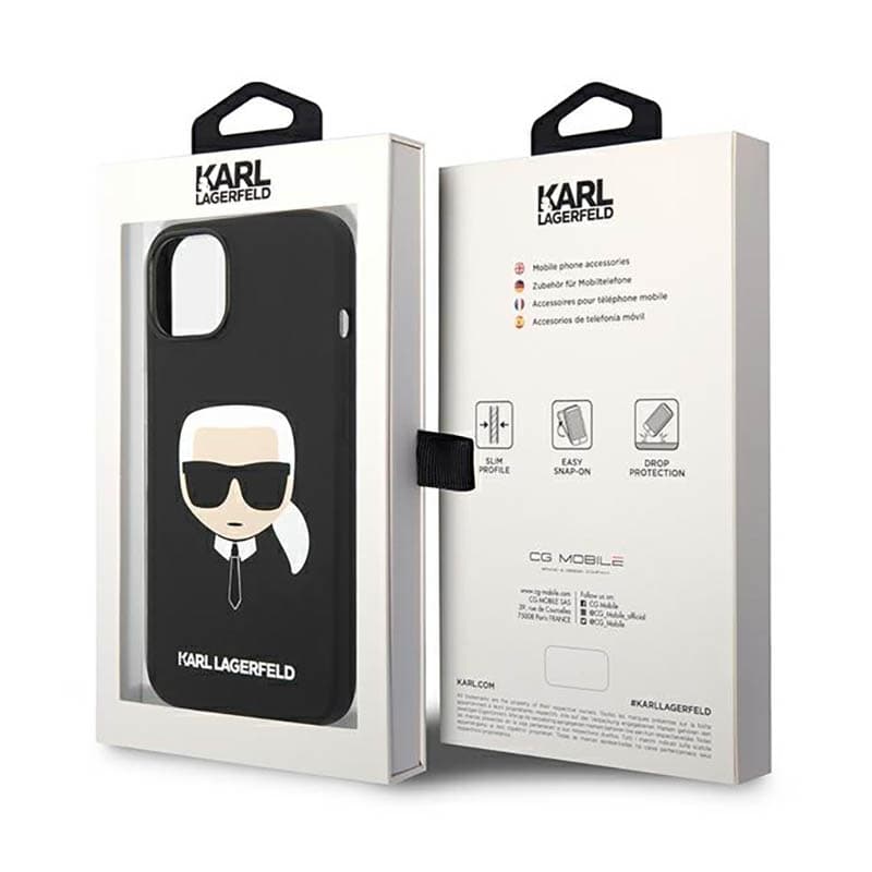 Karl Lagerfeld Silicone Ikonik Karl`s Head – Case for iPhone 14 Plus (Black) 8