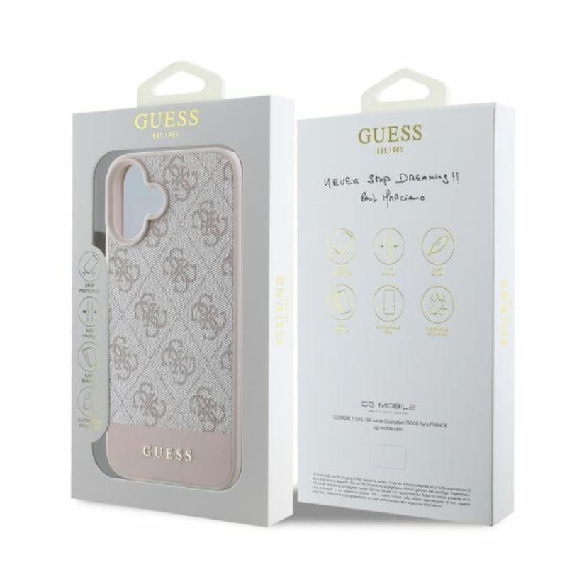 Guess 4G Bottom Stripe - Case for iPhone 16 (pink) 5