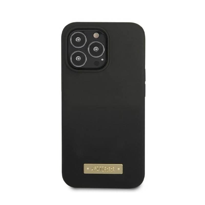 Guess Silicone Logo Plate MagSafe - Case for iPhone 13 Pro Max (Black) 3