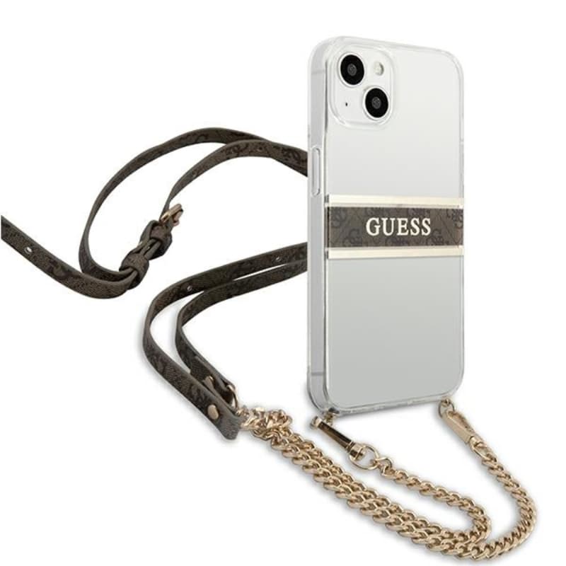 Guess 4G Gold Stripe Crossbody - Case for iPhone 13 mini 4