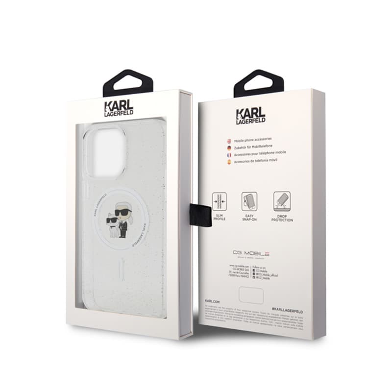 Karl Lagerfeld Karl & Choupette Glitter Magsafe - Case for iPhone 15 Pro Max (Transparent) 8