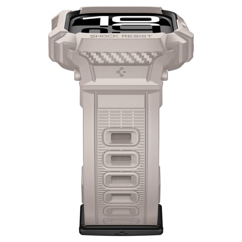 Spigen Rugged Armor Pro V2 – Strap with Case for Apple Watch 10/11 46mm (Dune Beige) 5