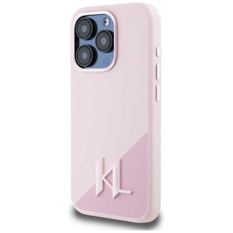 Karl Lagerfeld Silicone Shadow Metal Initial MagSafe - Case for iPhone 15 Pro Max (pink) 2