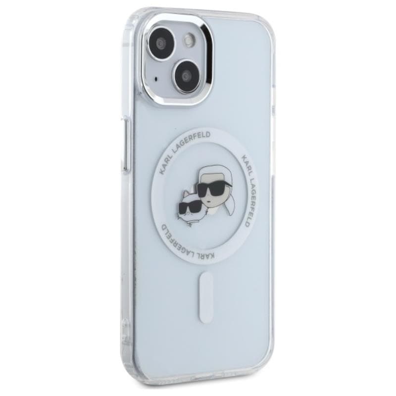 Karl Lagerfeld IML Metal Karl & Choupette Head MagSafe - Case for iPhone 15 (White) 4