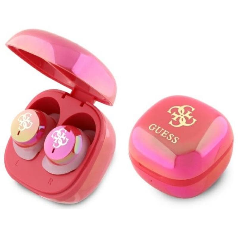 Guess 4G Printed Logo - Bluetooth TWS Headphones + Charging Case (Fuchsia) 1