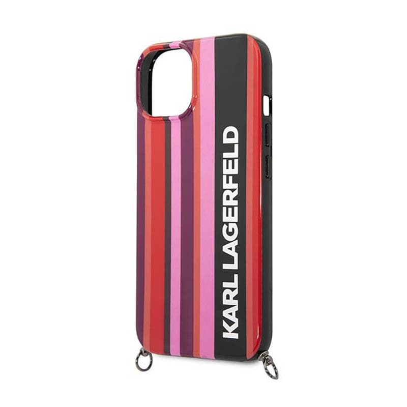 Karl Lagerfeld Color Stripes Strap - Case for iPhone 14 (Pink) 5