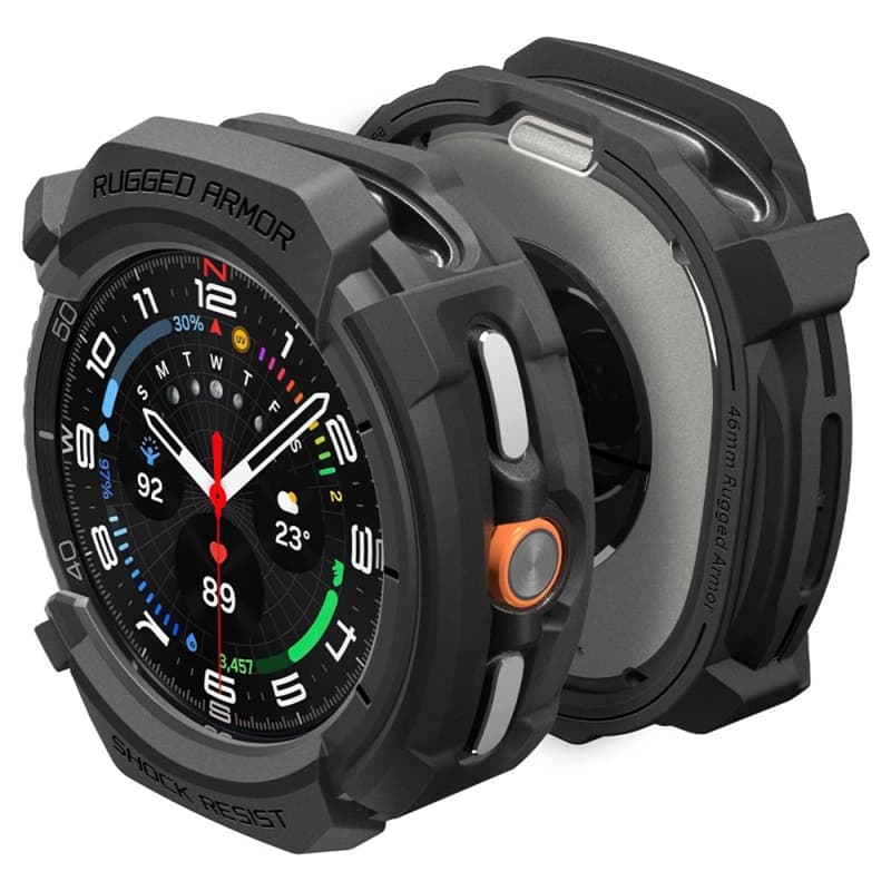 Spigen Rugged Armor - Case for Samsung Galaxy Watch 8 Classic 46 mm (Matte Black) 2