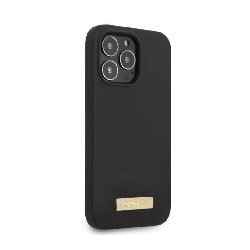 Guess Silicone Logo Plate MagSafe - Case for iPhone 13 Pro Max (Black) 4