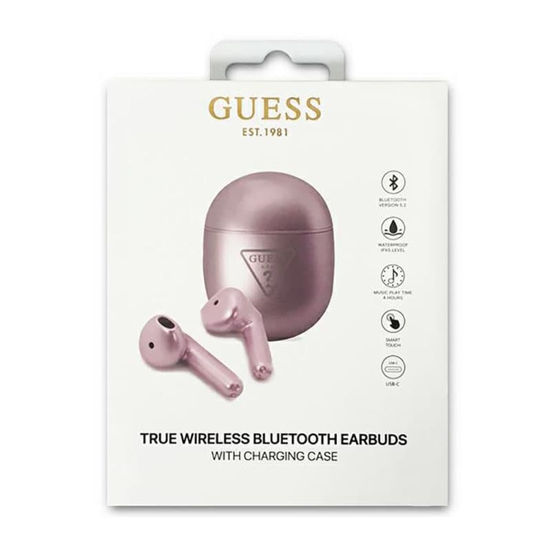 Guess Triangle Logo - TWS Earphones + Docking Station (Purple) 3