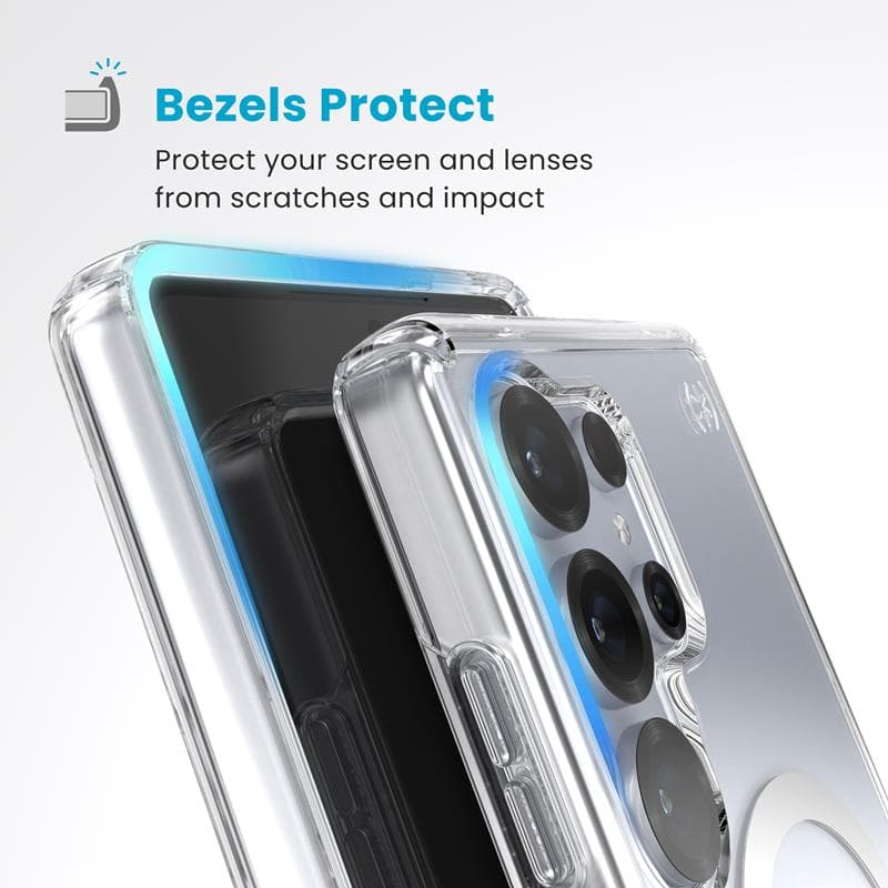 Speck Presidio Perfect-Clear Magnet - Samsung Galaxy S25 Ultra MagSafe Case (Clear / Chrome Finish / Serene Silver) 5