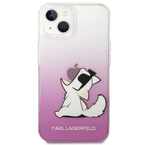 Karl Lagerfeld Leather Perforated Logo Case iPhone 14 Plus (Pink) 1