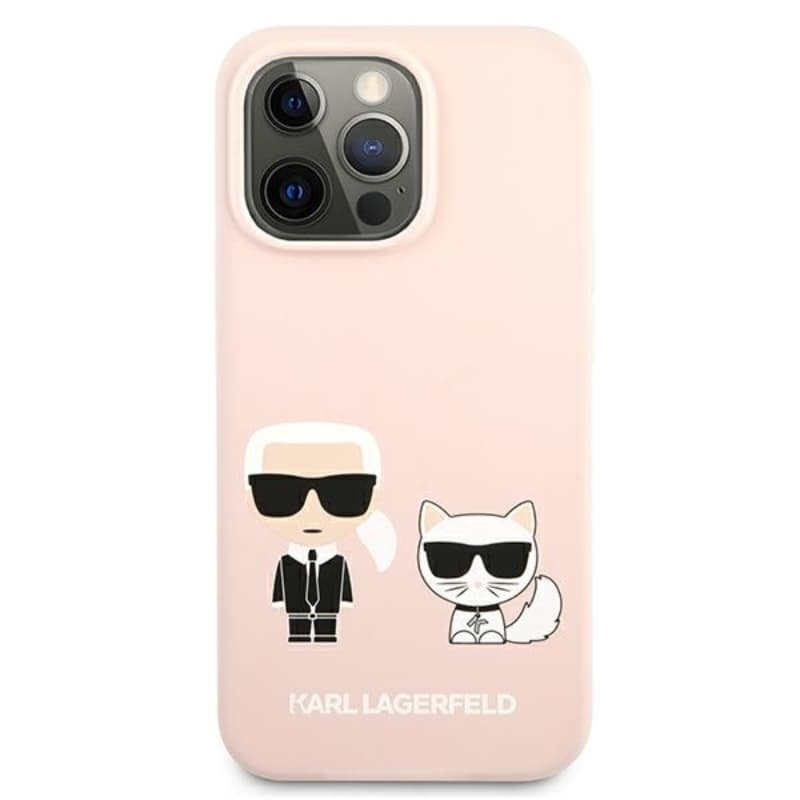 Karl Lagerfeld Silicone Karl & Choupette - Case for iPhone 13 Pro (Pink) 3