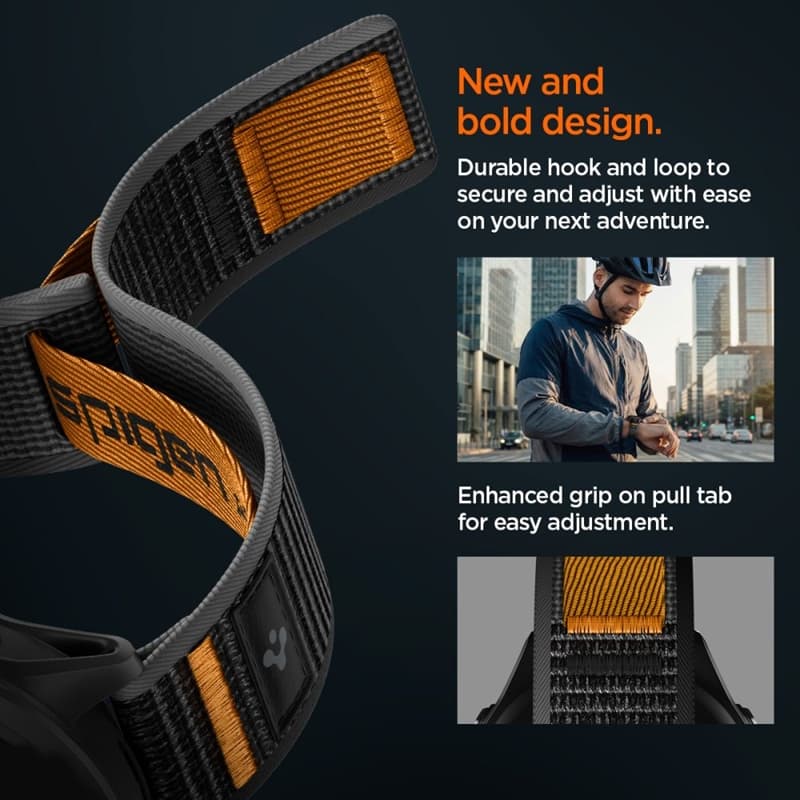 Spigen Athlex Air - Garmin QuickRelease Strap 22 mm (Active Black / Orange) 7