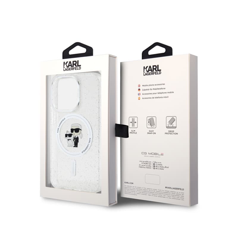 Karl Lagerfeld Karl & Choupette Glitter Magsafe - Case for iPhone 15 Pro (Transparent) 8