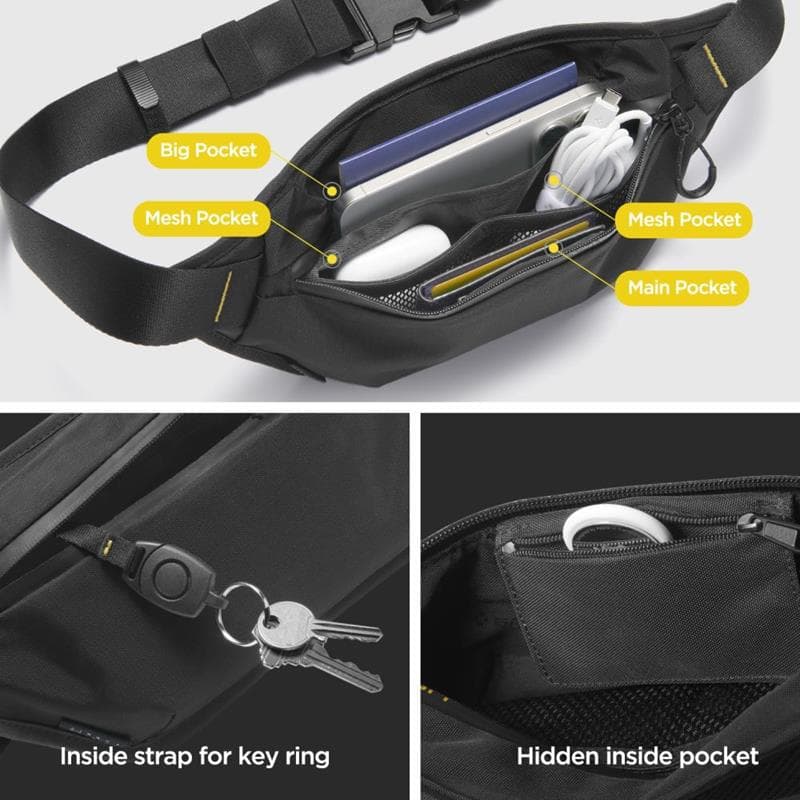 Spigen KD411 Waist Bag Klasden - Phone Pouch / Waist Bag (Black) 5