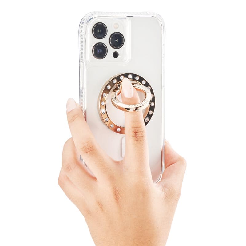 Case-Mate Magnetic Ring Stand - MagSafe finger grip with stand function (Champagne Crystal) 7
