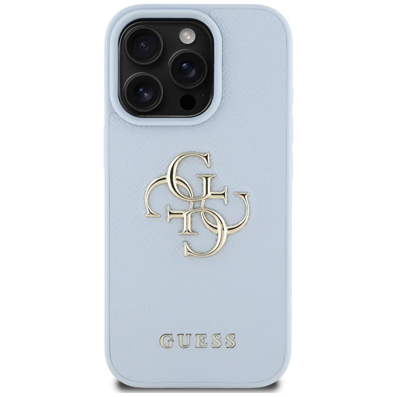 Guess Grained Big 4G Logo Small Classic Logo - Case for iPhone 16 Pro Max (blue) 3