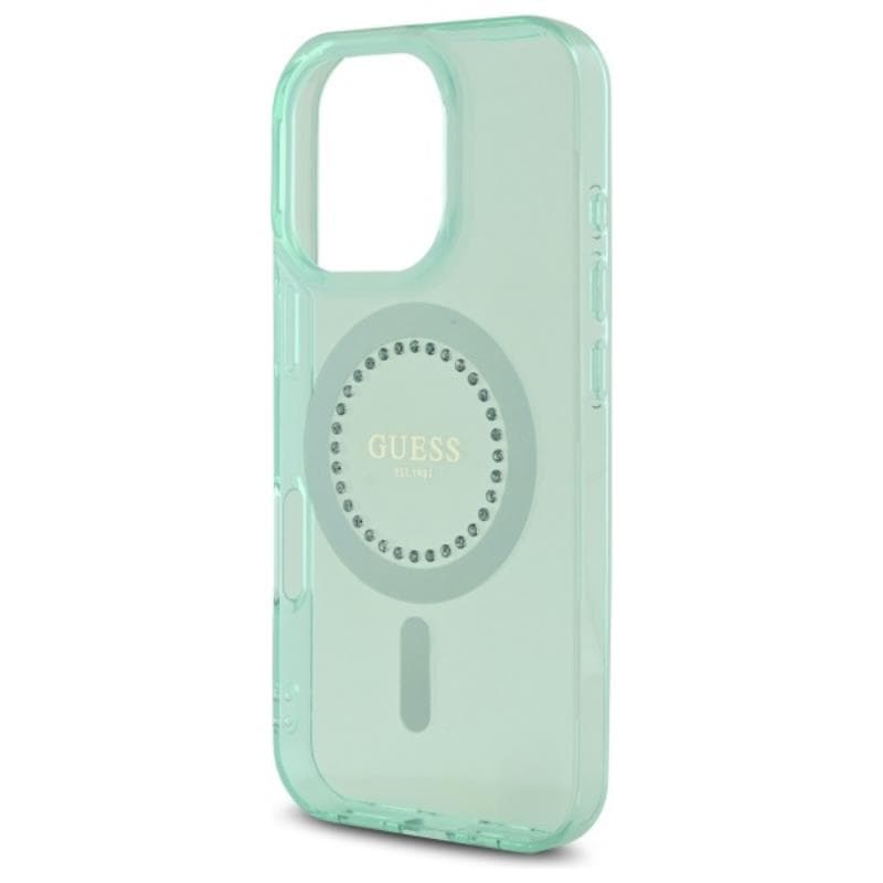 Guess IML Rhinestones MagSafe - Case for iPhone 16 Pro Max (Green) 6