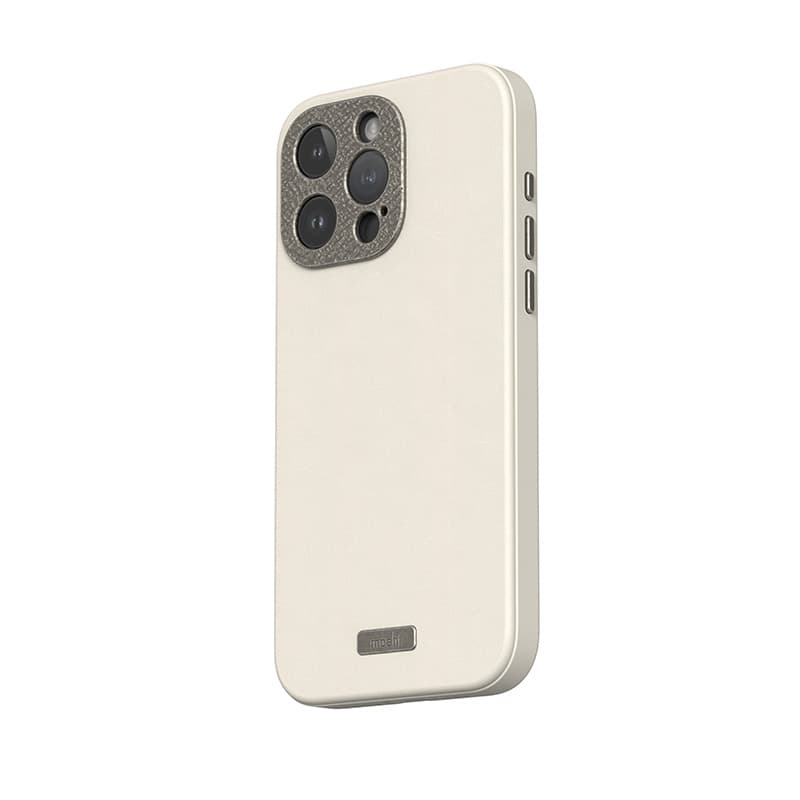 Moshi Napa MagSafe - Leather case for iPhone 15 Pro Max (Eggnog White) 2