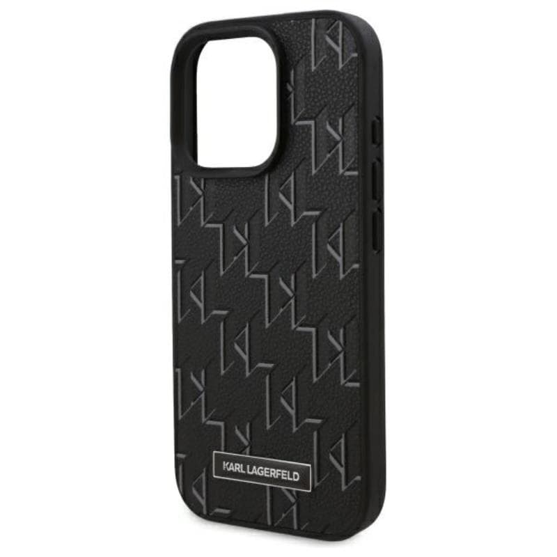 Karl Lagerfeld Leather Monogram Metal Logo MagSafe - Case for iPhone 16 Pro (black) 6