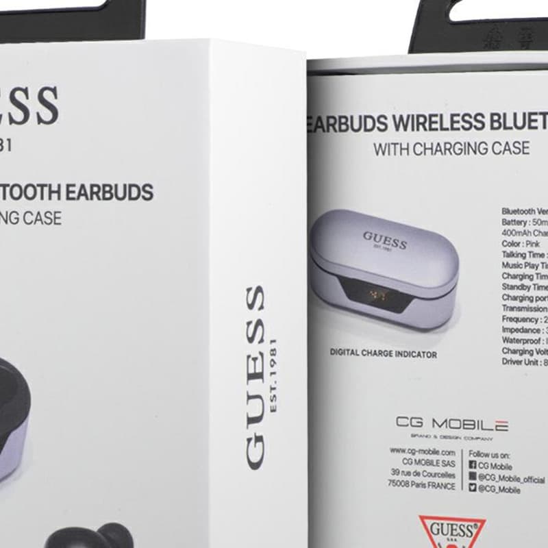 Guess True Wireless Earphones BT5.0 5H - TWS earphones + charging case (purple) 5