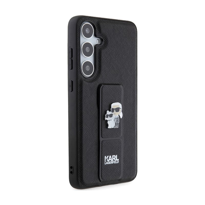 Karl Lagerfeld Gripstand Saffiano Karl & Choupette Pins - Samsung Galaxy S24+ Case (black) 4
