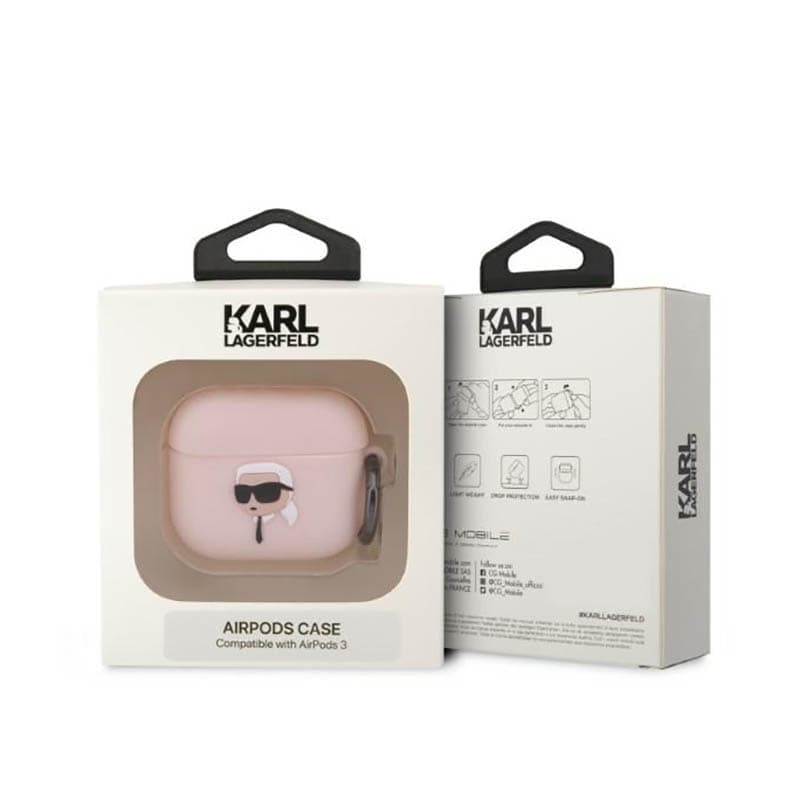 Karl Lagerfeld Silicone NFT Karl Head 3D - AirPods 3 Case (pink) 3