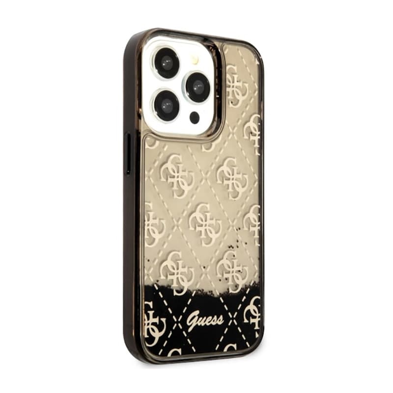 Guess Liquid Glitter Transculent 4G - Case for iPhone 14 Pro (Black) 4