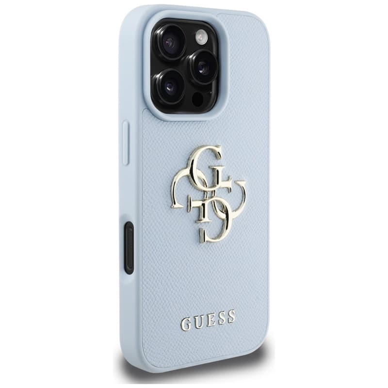 Guess Grained Big 4G Logo Small Classic Logo - Case for iPhone 16 Pro Max (blue) 4