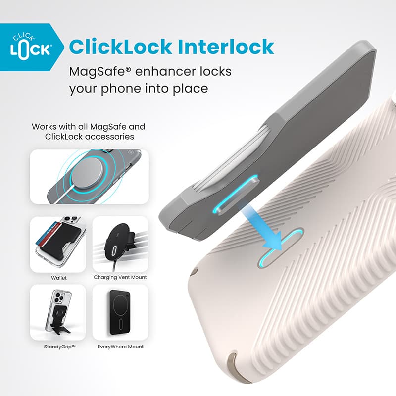 Speck Presidio2 Grip ClickLock & MagSafe - iPhone 16 Pro Max Case (Bleached Bone / Heirloom Gold / Hazel Brown) 2