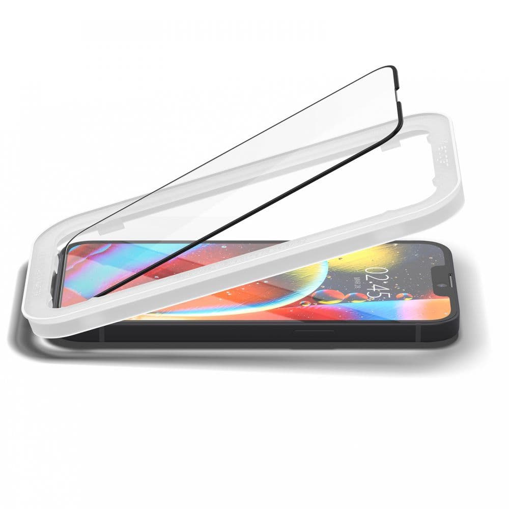 Spigen Alm Glass FC - Tempered Glass for iPhone 17e / 16e / 14 / 13 / 13 Pro (Black Frame) 4