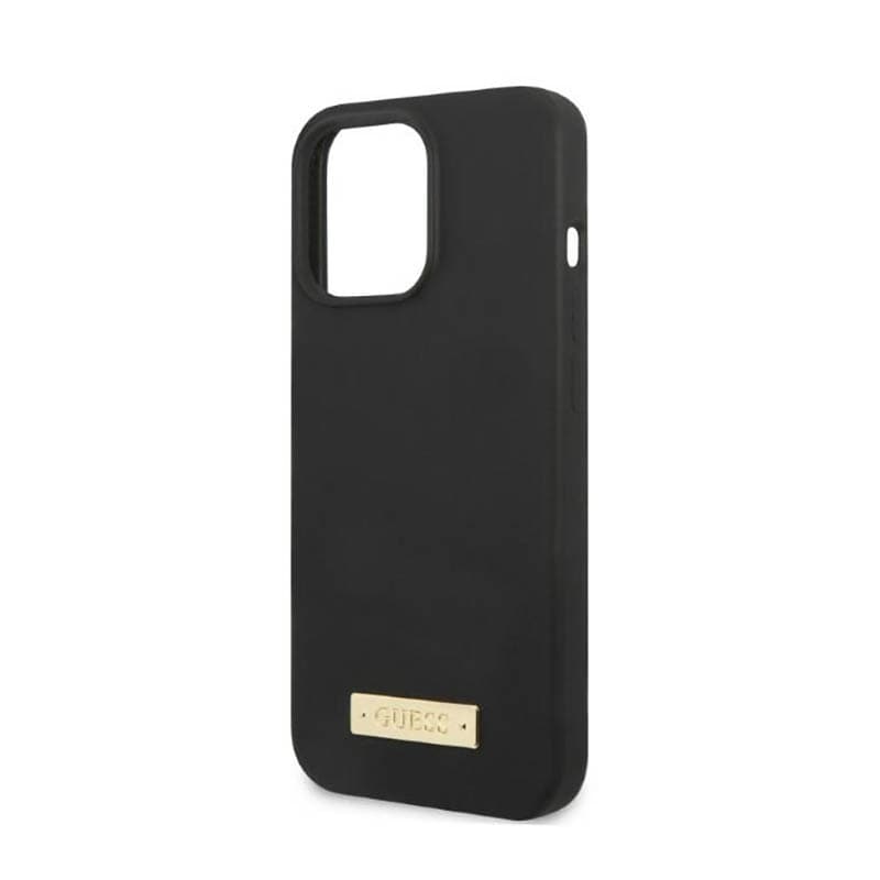 Guess Silicone Logo Plate MagSafe - Case for iPhone 13 Pro Max (Black) 6