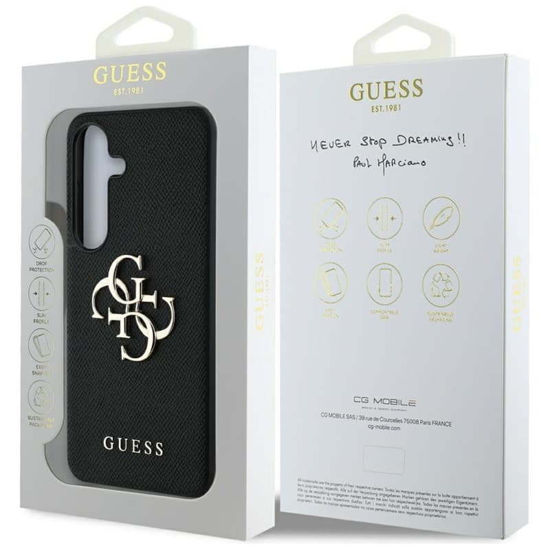 Guess Grained Big 4G Logo Small Classic Logo - Case for Samsung Galaxy S25+ (black) 8