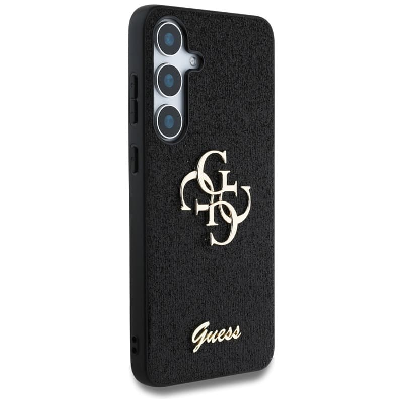 Guess Fixed Glitter Big 4G Metal Logo - Case for Samsung Galaxy S25 (black) 4