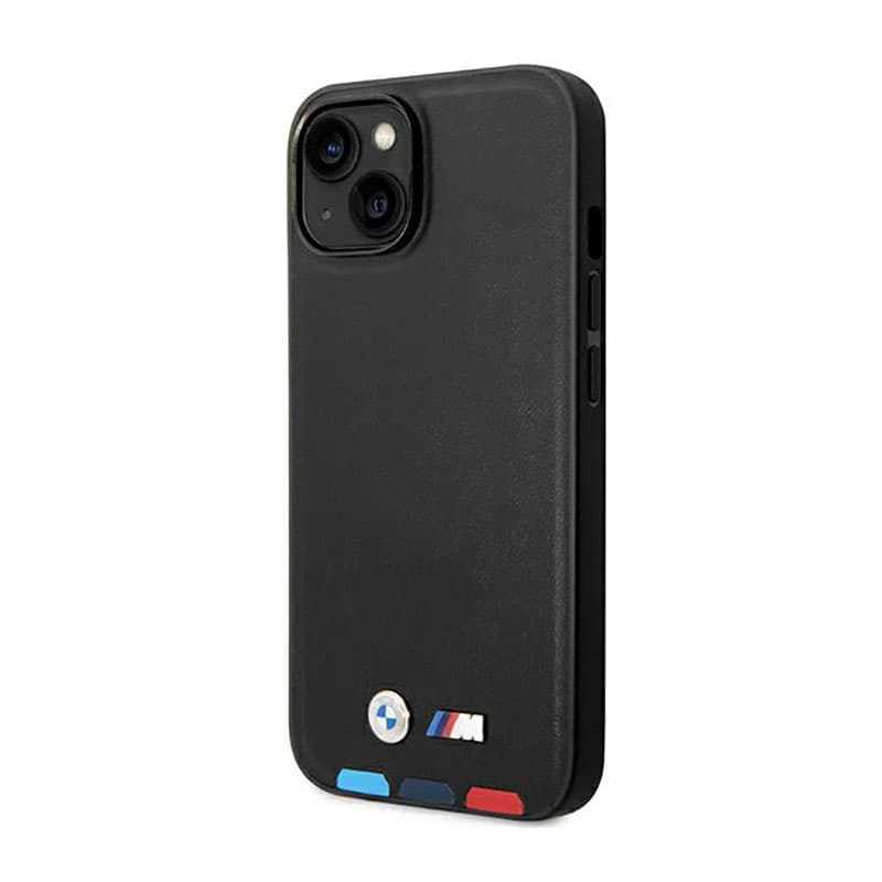 BMW Leather Hot Stamp Tricolor MagSafe - Case for iPhone 14 (Black) 2