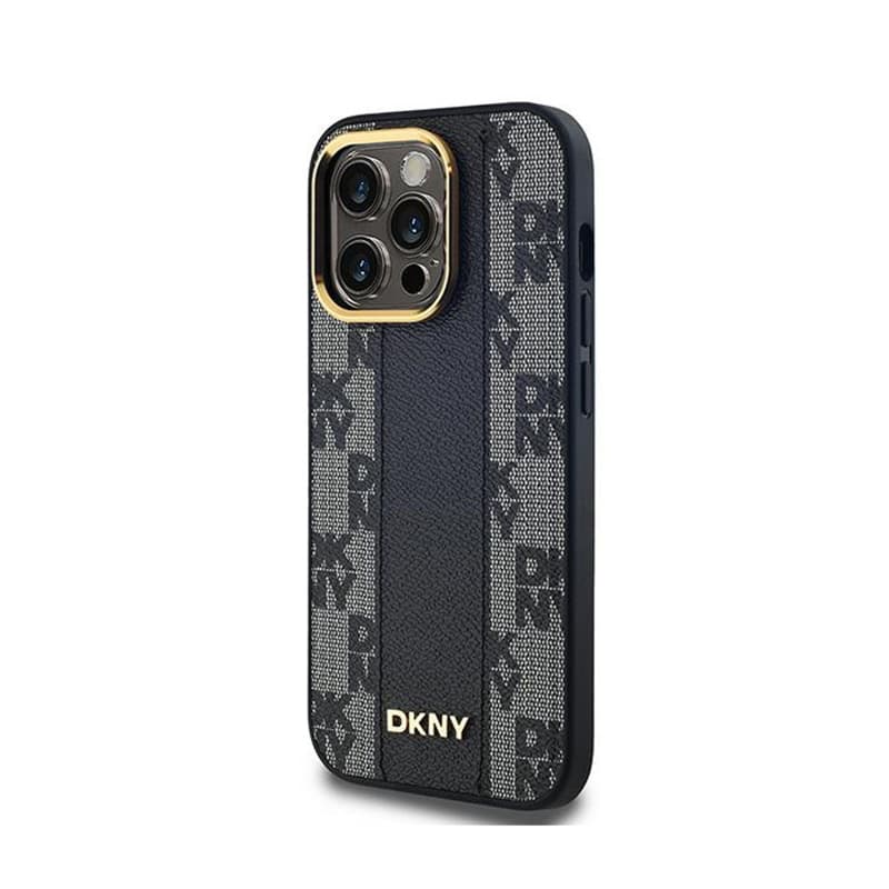 DKNY Leather Checkered Mono Pattern MagSafe - Case for iPhone 13 Pro (Black) 2